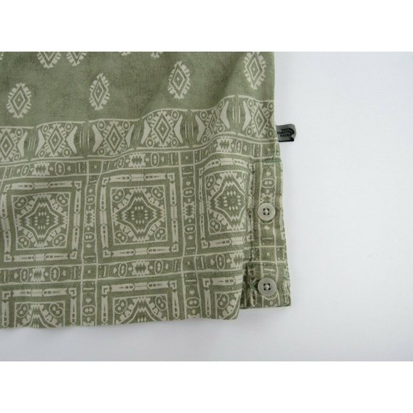 The North Face A5 Series Mens Hawaiian Shirt L Green Aztek Print - Picture 3 of 7